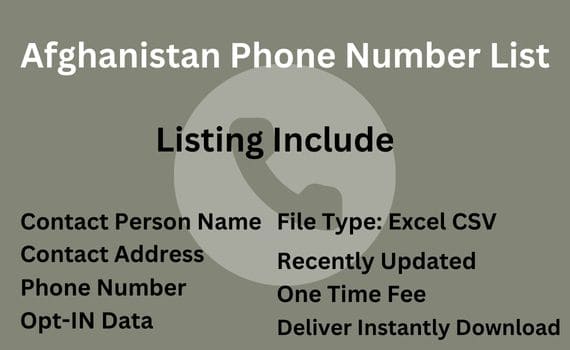 Afghanistan phone number list