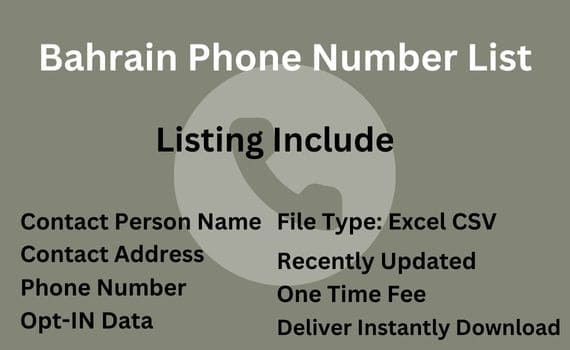 Bahrain phone number list