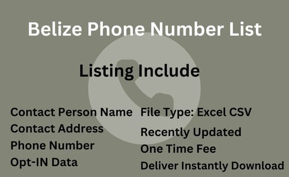 Belize phone number list