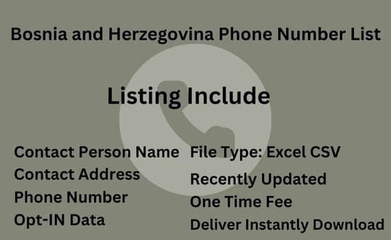 Bosnia and Herzegovina phone number list