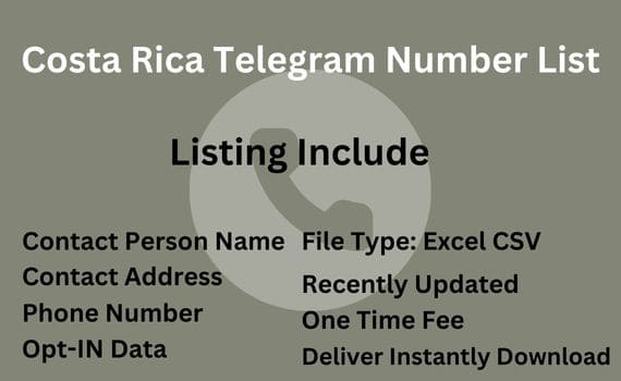 Costa Rica telegram number list