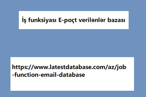 İş funksiyası E-poçt verilənlər bazası
