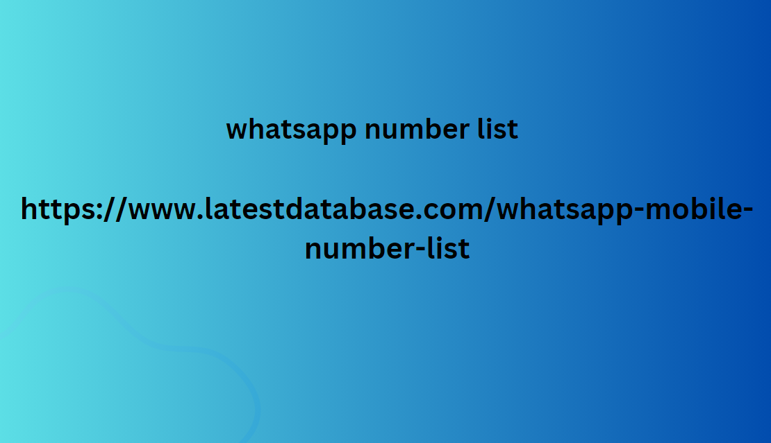 whatsapp number list